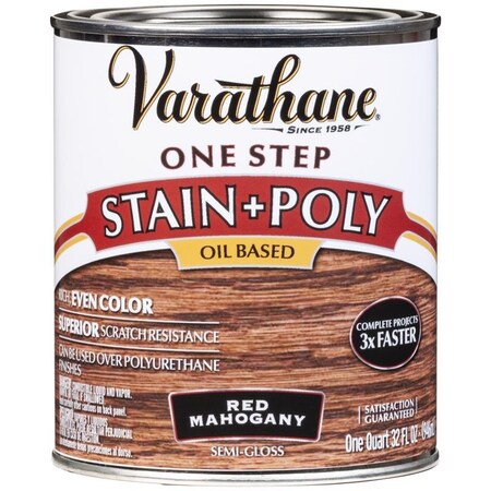 Varathane Semi-Gloss Red Mahogany Oil-Based Oil Modified Urethane One-Step Stain/Poly 1 qt, 2PK 225247H